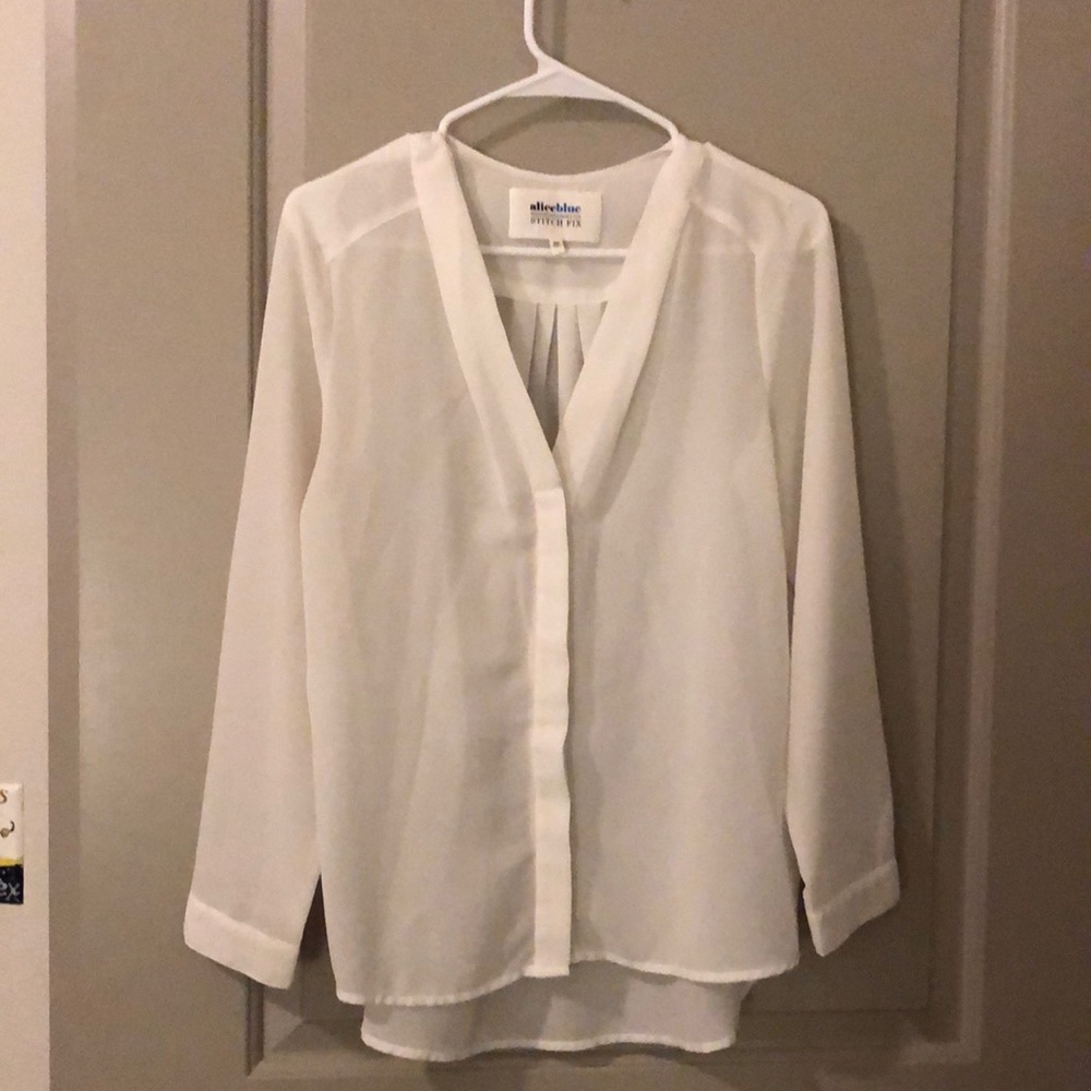 AliceBlue Stitch Fix Sheer White Shirt